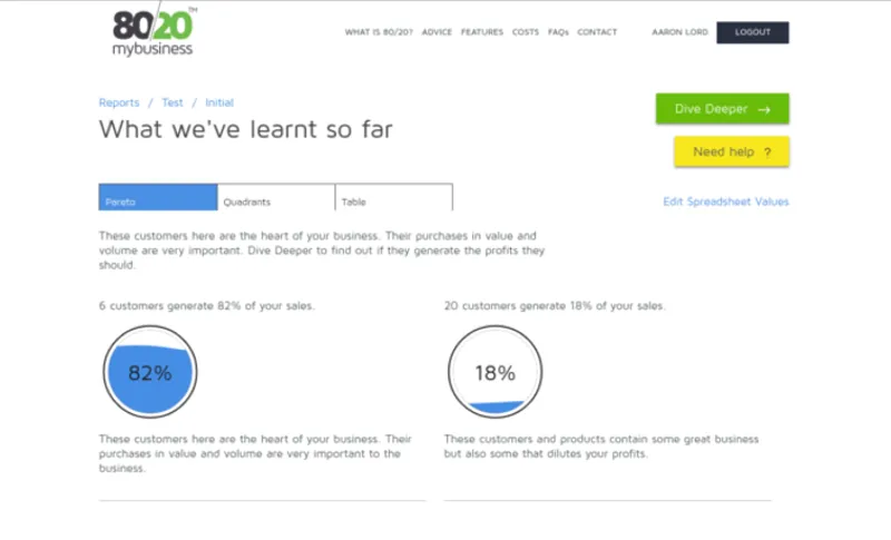 80/20 MyBusiness - Analysis